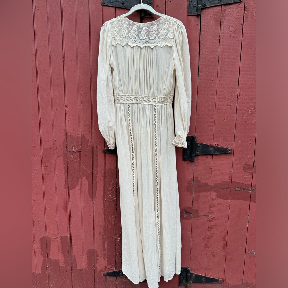 NWT Spell & the Gypsy Le Gauze Lace duster Small new off white dress wedding - Picture 9 of 17